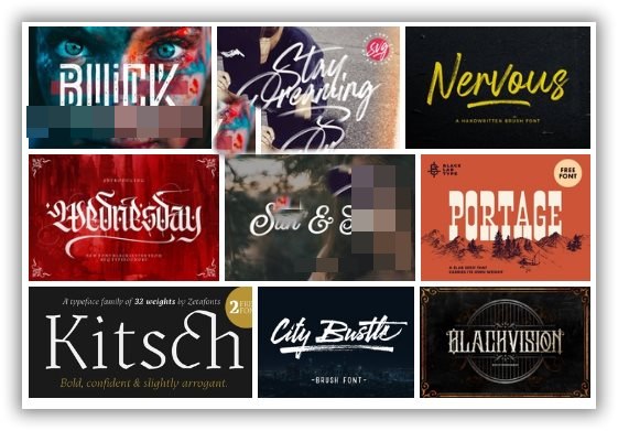 9 Fonts Family Pack