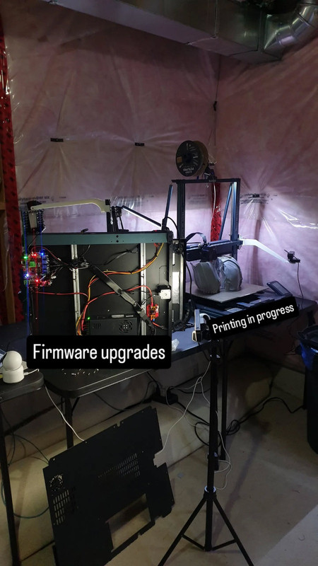 Printer interface showing custom firmware