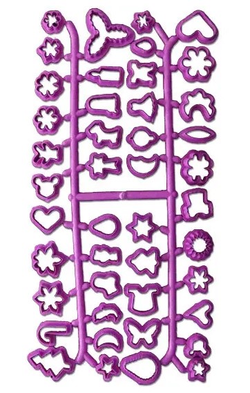 Cortador plastico apliques aretes en porcelana fria navidad baby