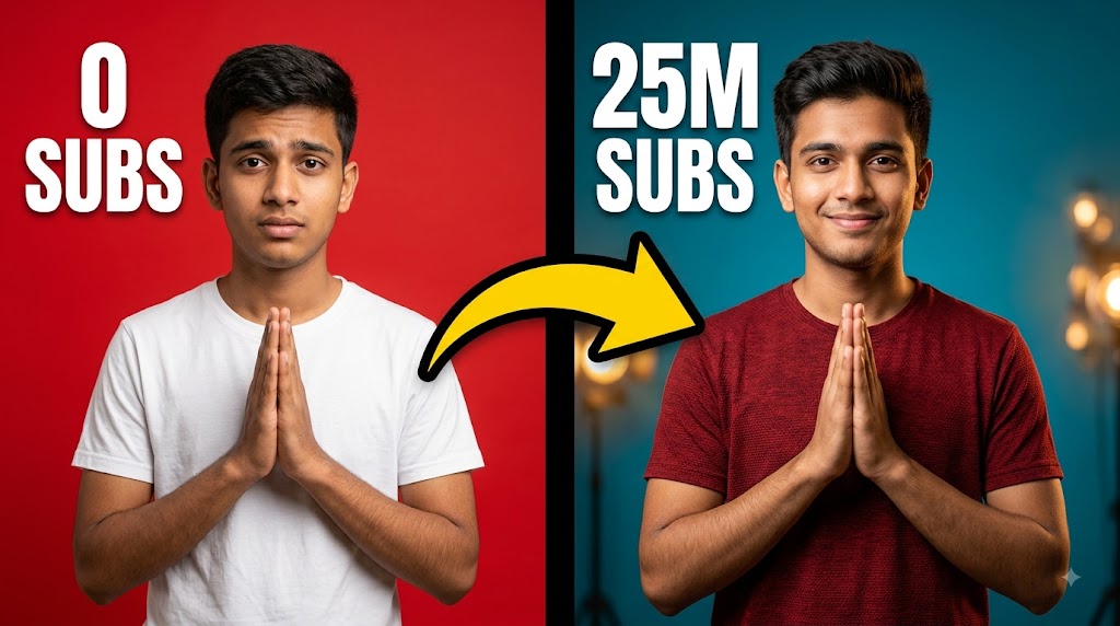 AI-generated example result for the youtube-thumbnail prompt: Creator & Lifestyle YouTube Thumbnail AI Prompt #119 – Split-Screen Comparison