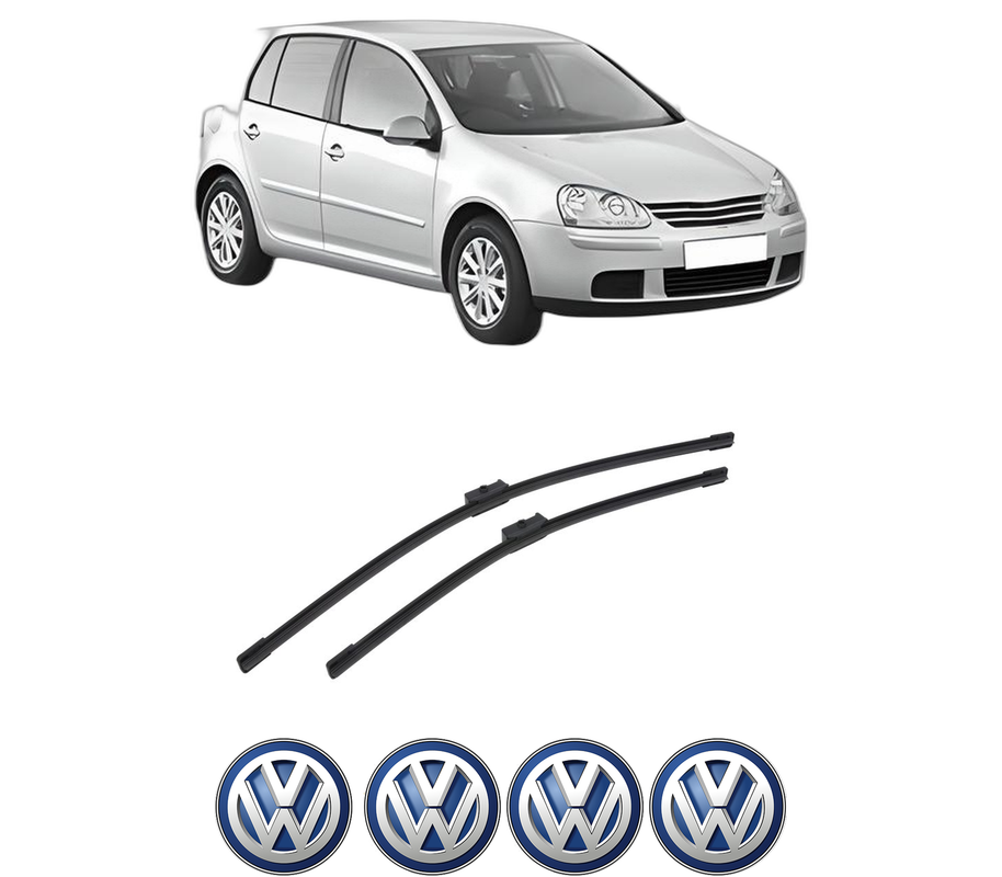 Set stergatoare auto Volkswagen GOLF V (1K1) din 2003-2009, pentru parbriz auto, 2 bucati, Bosch Aerotwin, din cauciuc siliconat rezistent, 4 Stickere Auto Volkswagen