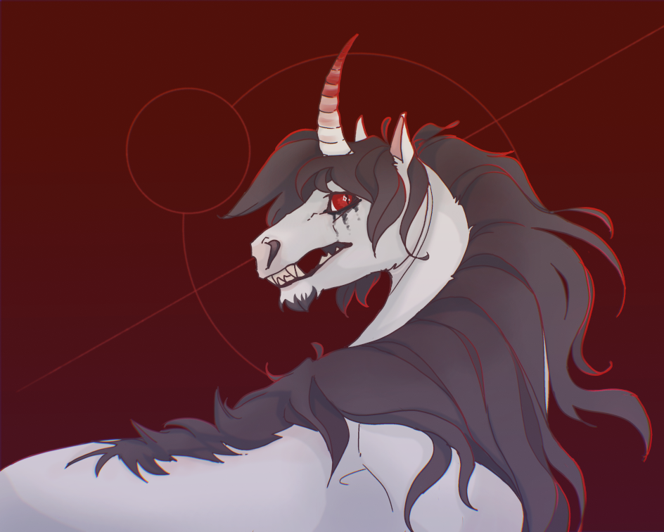 A pale white horse (with a crooked smile)2