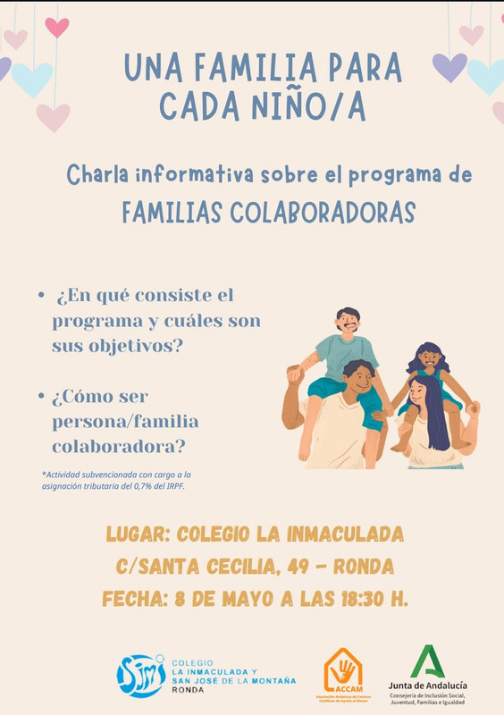 Charla informativa sobre el programa de Familias Colaboradoras