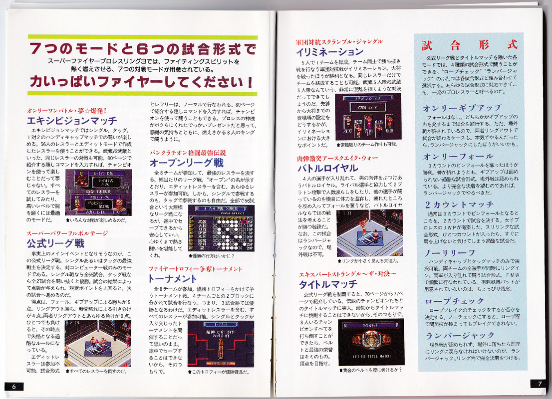 Final Bout Guide Book Scans Critical Club Fire Pro Wrestling Universe