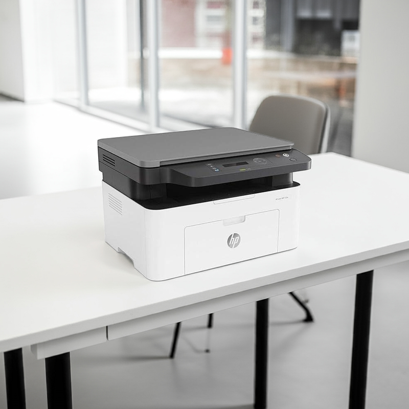 Multifuncional HP M135w em um ambiente de escritório