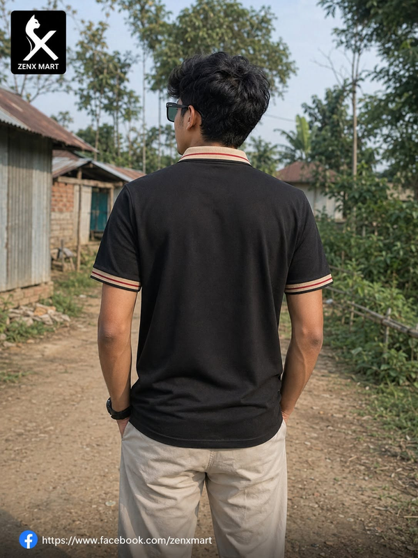 Premium Black Polo Shirt for Men | Soft Cotton