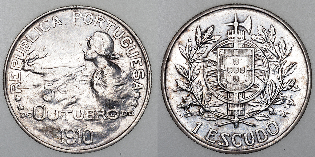 Las monedas de plata de la I República Portuguesa (1910-1926). PAS6298b