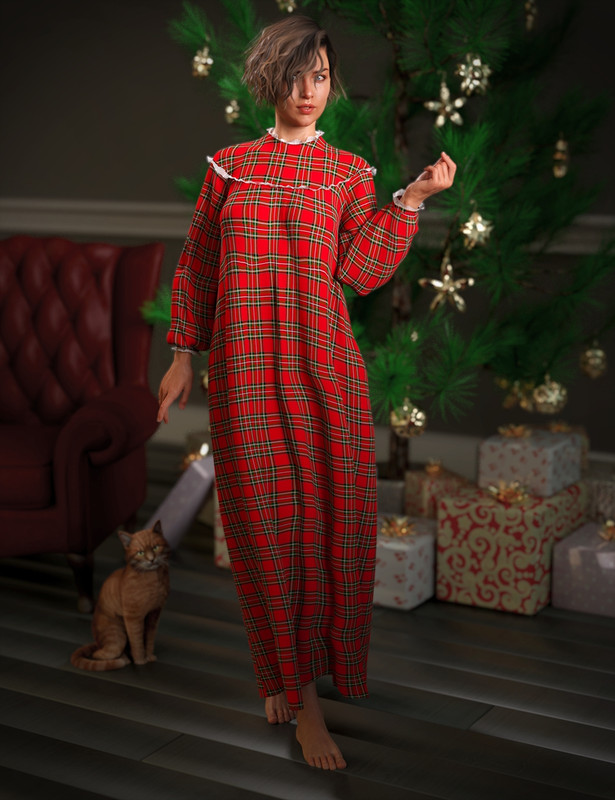 dForce Christmas Morning Nightie for Genesis 8 and 8.1 Female