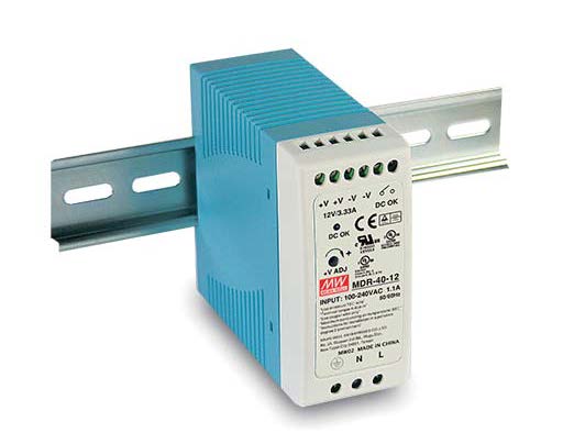Fuente Conmutada DIN Rail MEAN WELL MDR-40-12 12V 40W Compacta y Eficiente