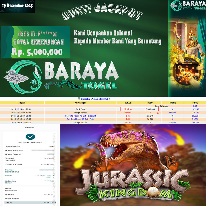 Rp. 5.000.000.- WD LUNAS DI BARAYATOGEL