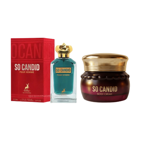 Combo So Candid Pour Homme Maison Alhambra Eau de Parfum - 100ml + Maison Alhambra Body Crean So Candid Pour Homme 110g - imagem 1