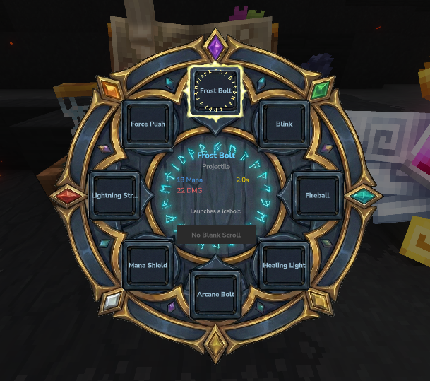 Interfaz de Rueda de Hechizos