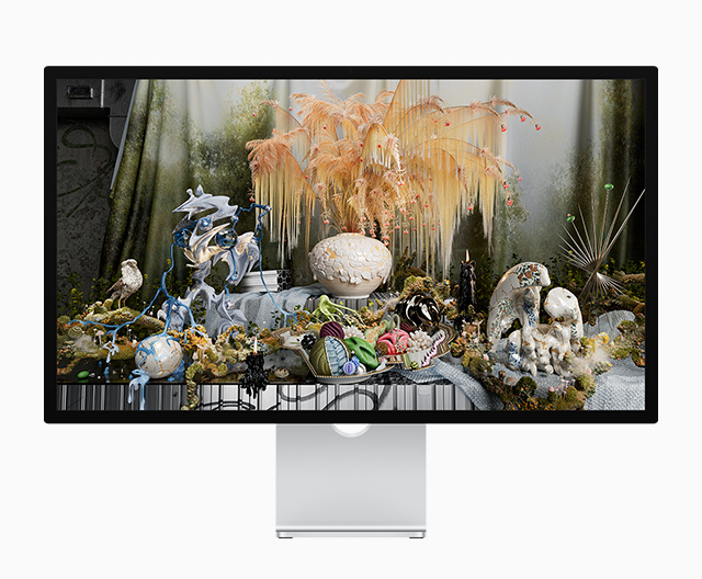 El Apple Studio Display de 27 pulgadas mostrando su diseño elegante y pantalla brillante.