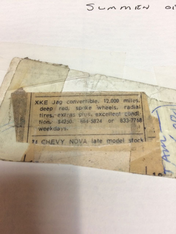 Jag newspaper ad