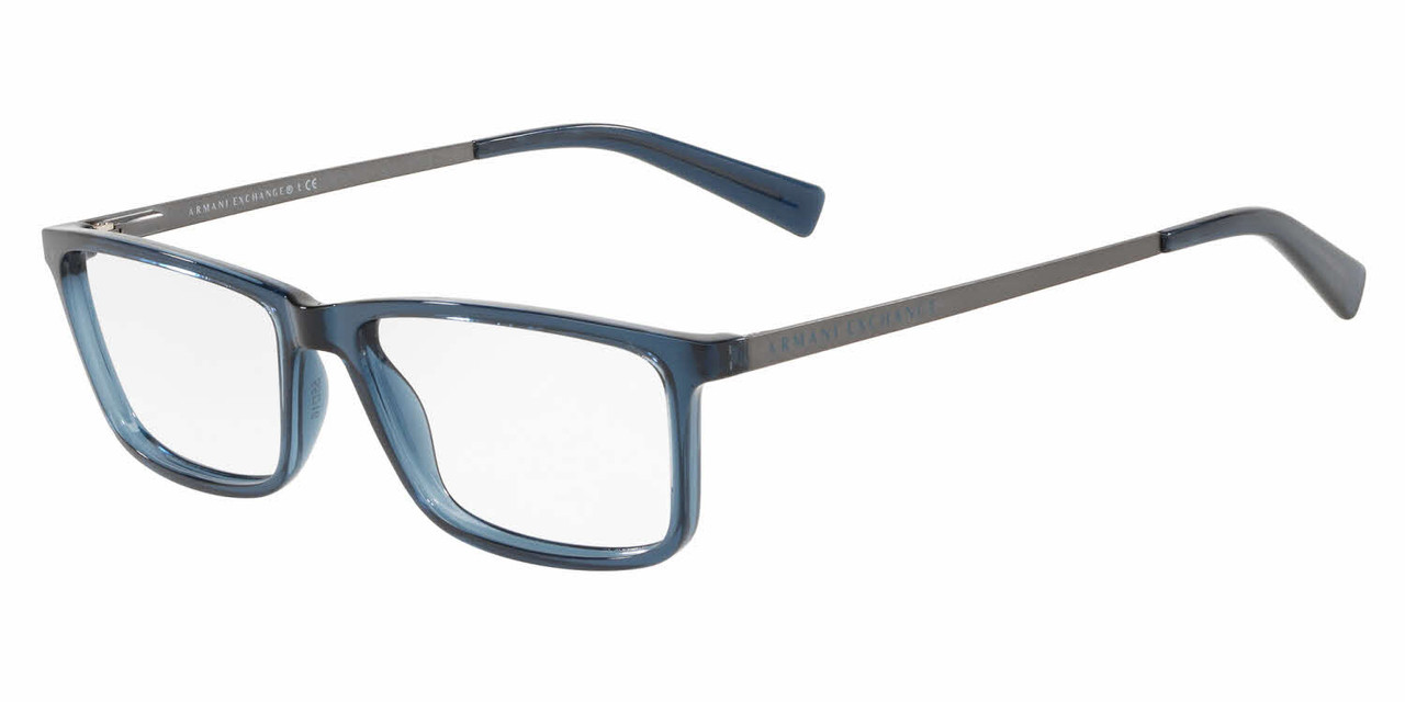 Armani Exchange AX3027 8238 Transparent Blue Rectangle 55mm 