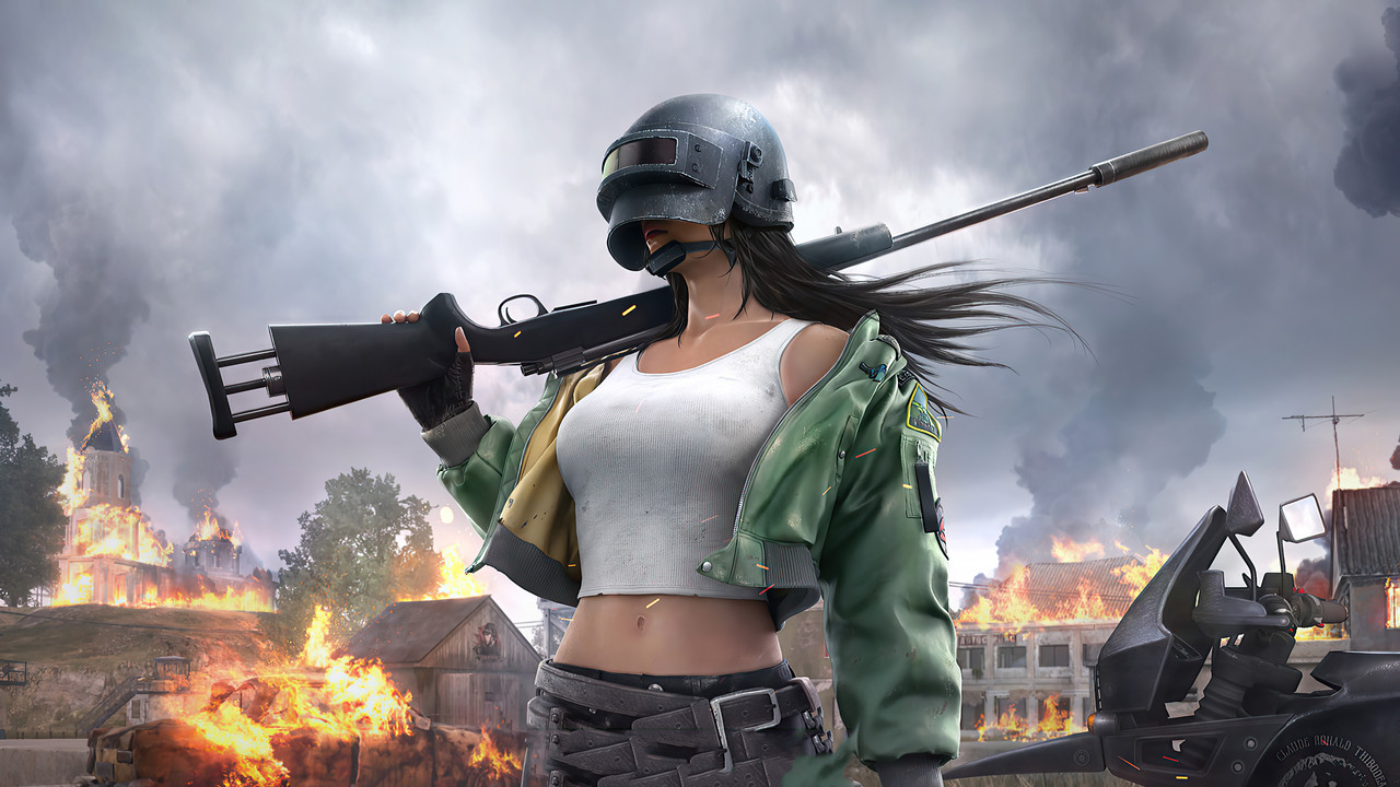 绝地求生PUBG头盔女孩