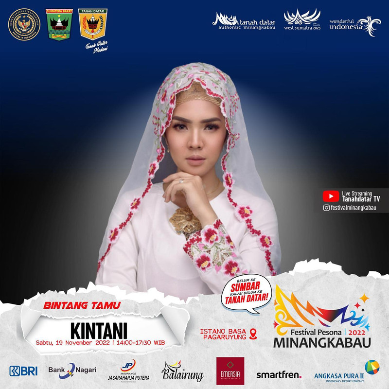 Kintani, musisi ternama asal Sumatera Barat yang akan menjadi bintang tamu spesial pada Festival Pesona Minangkabau 2022. 
