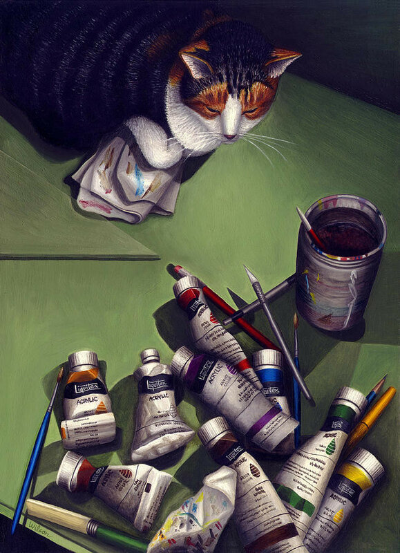 23-cat-and-paint-tubes-carol-wilson