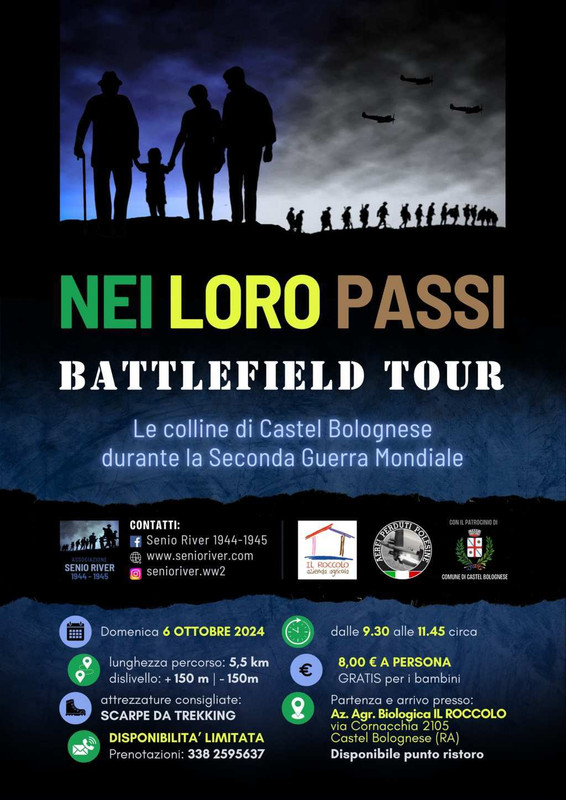 NEI LORO PASSI: Domenica 6 Ottobre Tour nelle colline di Castel Bolognese durante la II guerra NEI LORO PASSI: Domenica 6 Ottobre Tour nelle colline di Castel Bolognese durante la II guerra