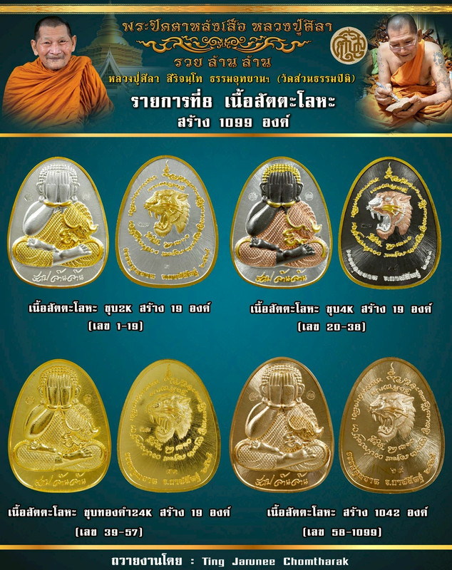 รายการที่ 8 เหรียญเนื้อสัตตะโลหะ สร้าง 1,099 องค์