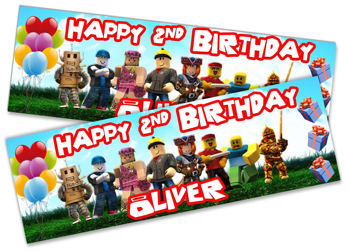X2 Personalised Birthday Banner Roblox Children Kids Party Decoration Poster 22 Ebay - x2 personalised birthday banner roblox children kids party decoration poster 21 large 6ft x 2ft