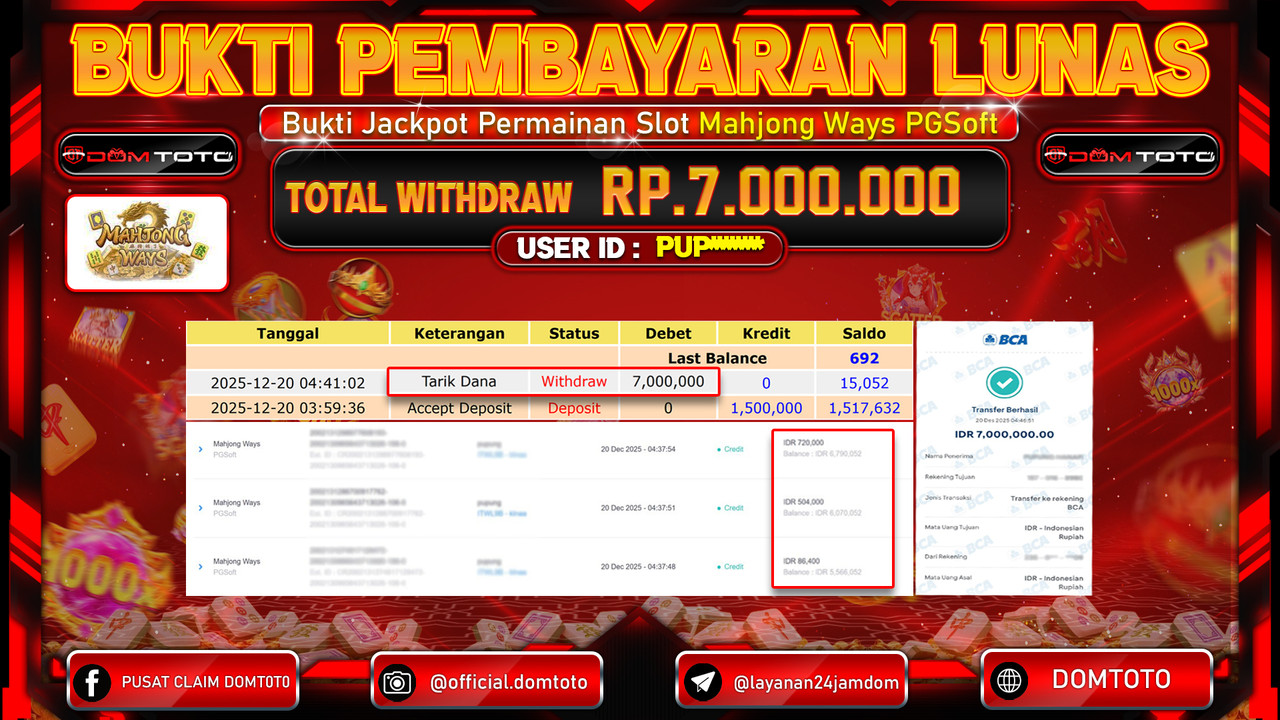 JACKPOT SLOT Mahjong Ways PGSoft 20 DECEMBER 2025