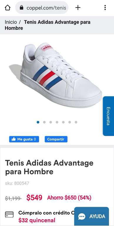 Coppel : tenis adidas advantage 
