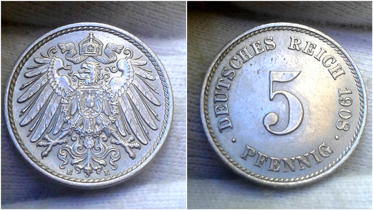 5 pfennig 1908 E. Alemania.   Polish-20200821-133211592