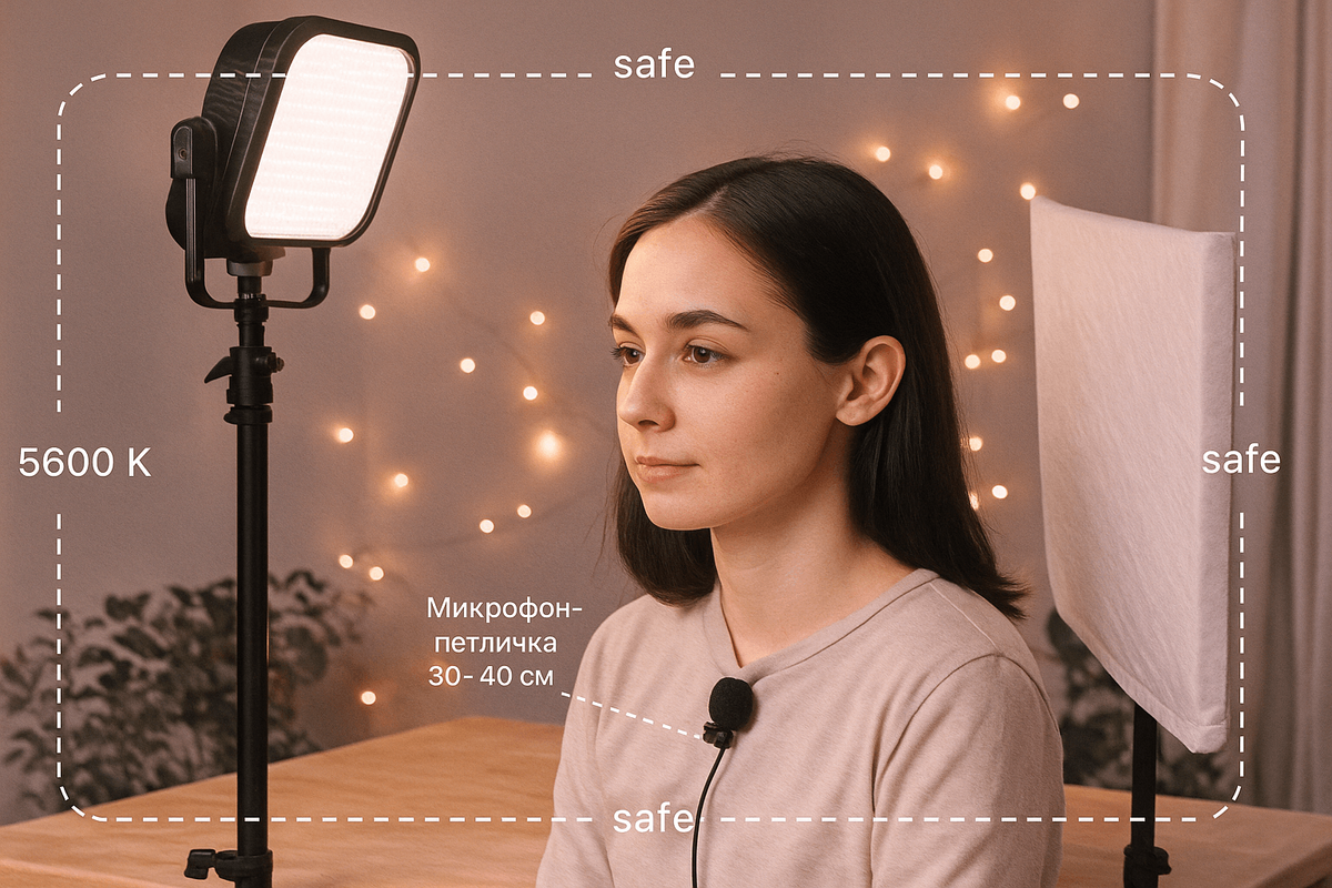 Настройка света и звука для коротких роликов