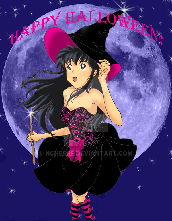 Hình vẽ Kikyou, Kagome, Sango bộ Inuyasha - Page 8 Halloween_kagome_as_cute_witch_by_ncherre-dp59og