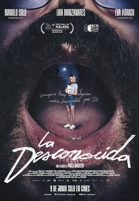 PÓSTER DE LA PELÍCULA “LA DESCONOCIDA” PROTAGONIZADOS POR LAIA MANZANARES Y MANOLO SOLO