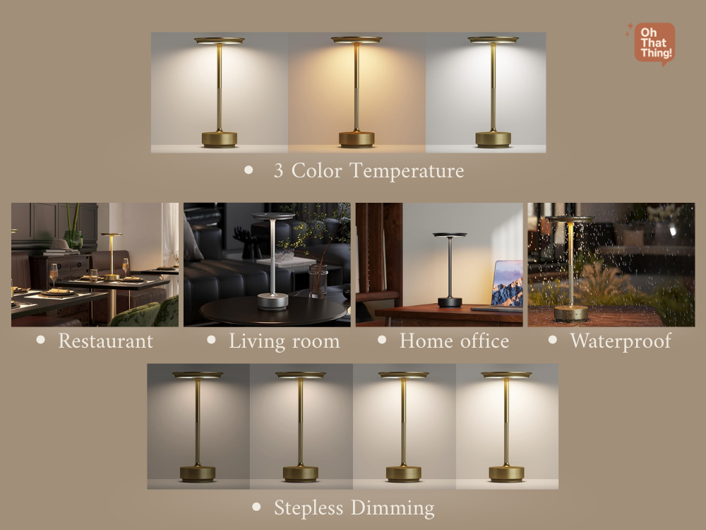 Cordless Rechargeable Gold Touch Lights