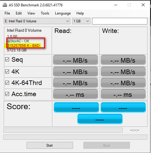 AS SSD Benchmark showing me partition allocation size is bad | Overclock.net
