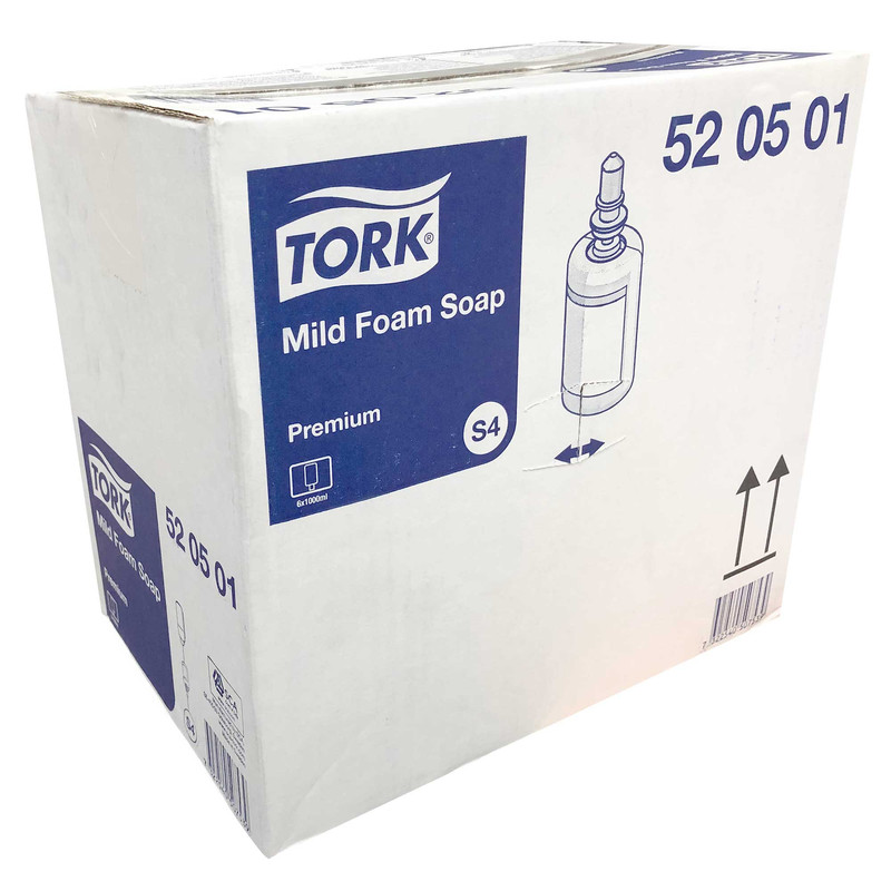 Tork 520501 Premium Mild Foam Soap S4 1000mL Refill, Carton of 6: White ...