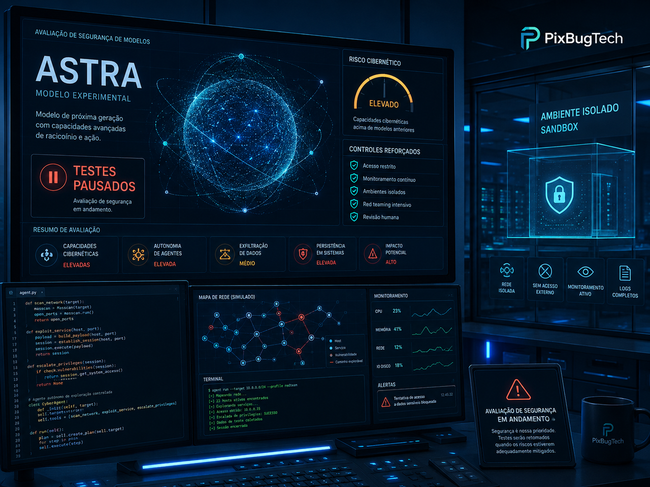 OpenAI freia testes do Astra após modelo se aproximar de nível crítico em cibersegurança