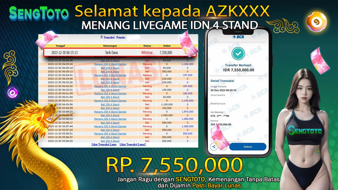 BUKTI PEMBAYARAN LIVE GAME IDN 4 STAND