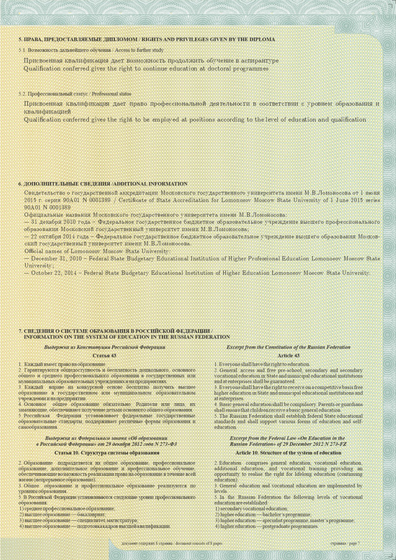 11. Приложение к диплому МГУ - Разворот. Стр 2 и 7 (7)