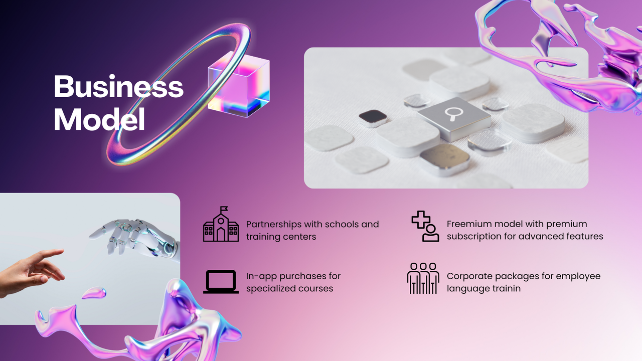 Purple and White Modern VR Business Pitch Deck Presentation