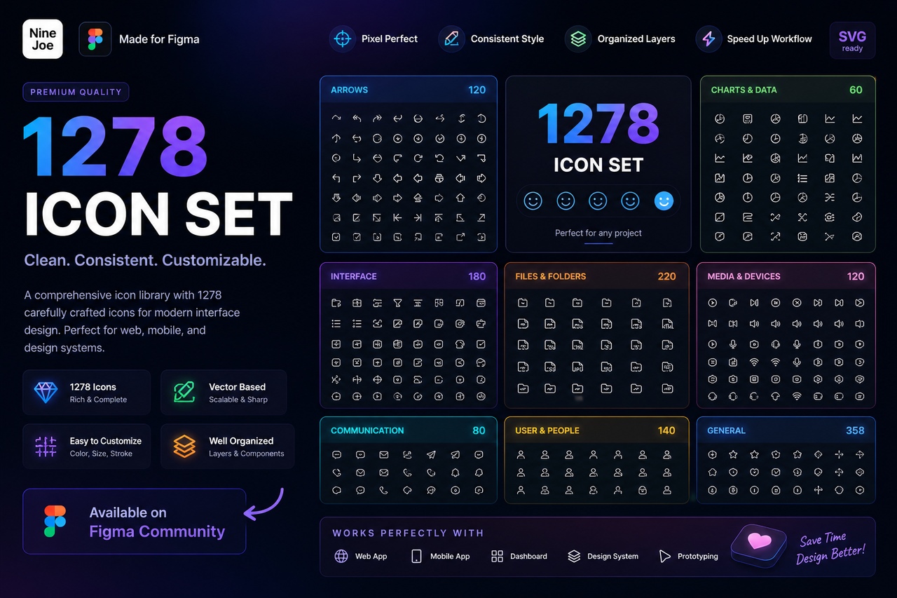 1278 Icon Set – Clean, Scalable & Ready-to-Use UI Icons for Modern Design