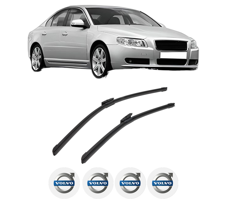 Set stergatoare auto VOLVO S80 II (124) din 2006-2016, pentru parbriz auto, 2 bucati, Bosch Aerotwin Multi, din cauciuc siliconat rezistent, 4 Stickere Auto VOLVO