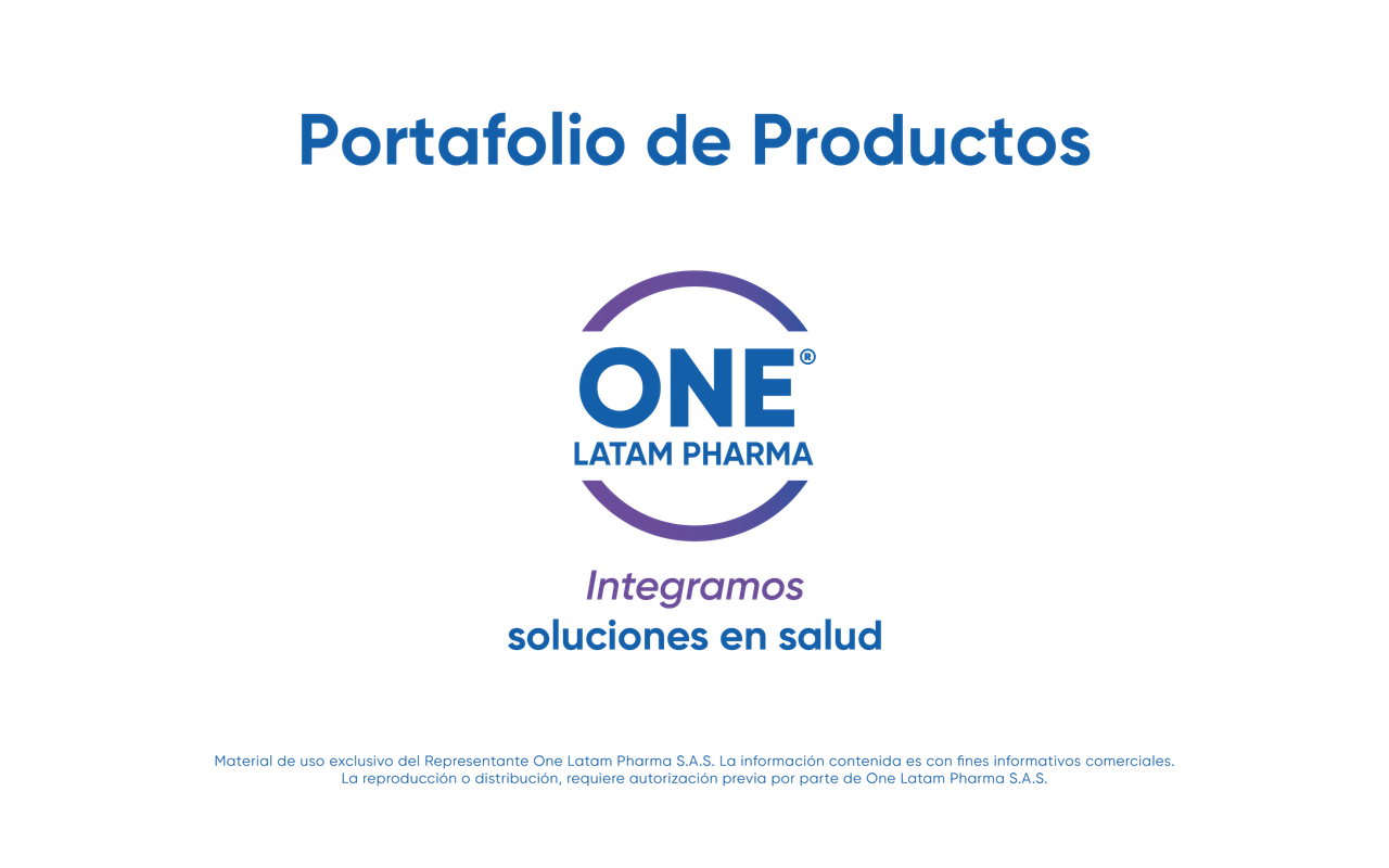 Portada Portafolio de Productos - ONE Latam Pharma