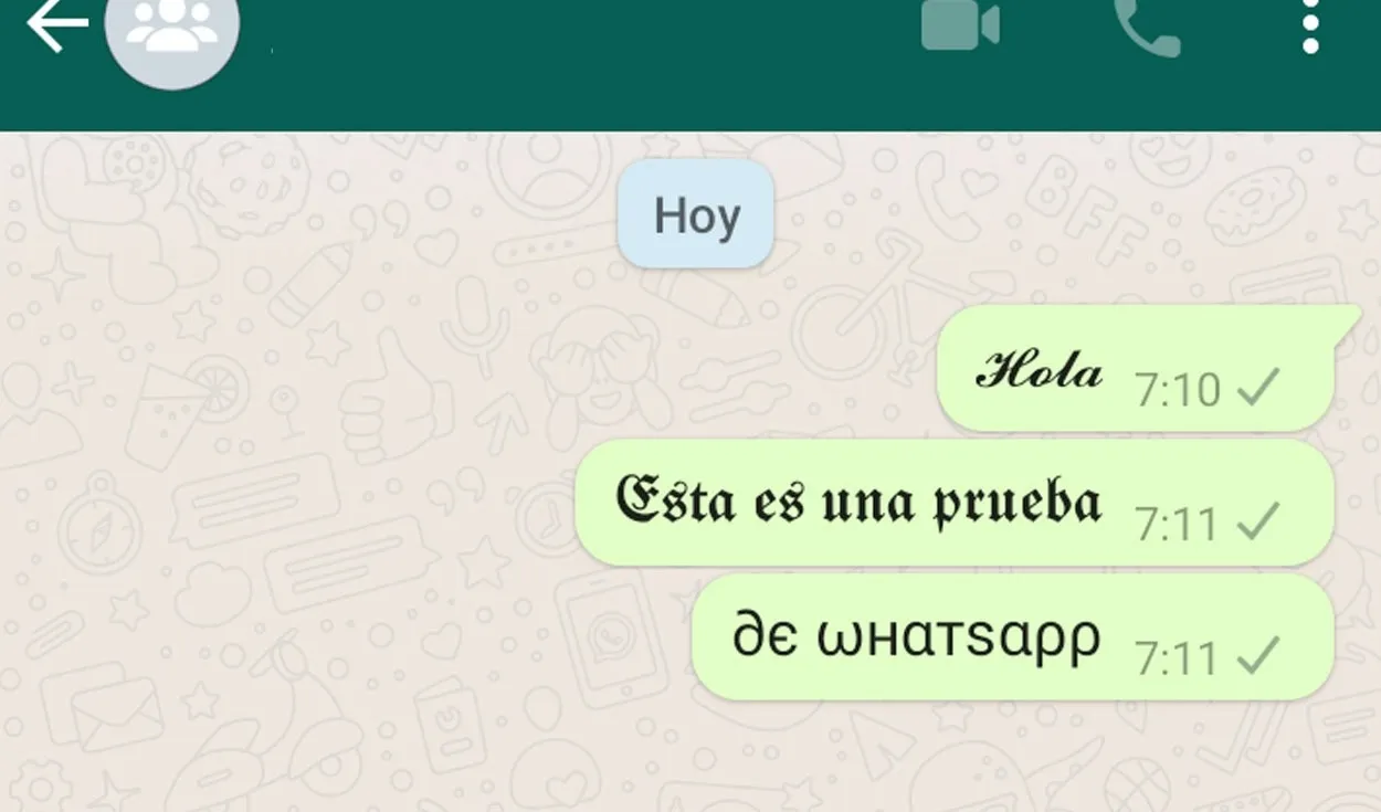 Truco de WhatsApp sin descargar programas para cambiar el tipo de letra