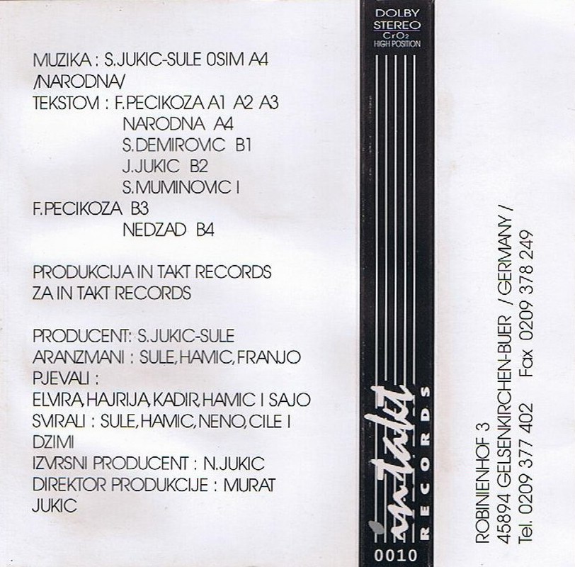 Esad Plavi - 1994 - Das nedas - kaseta - zadnja