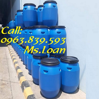 Thùng hóa chất 50lit có nắp đậy kín, thùng nhựa đựng hóa chất./ 0963.839.593 Ms.Loan Thung-phuy-nhua-120l-co-dai-sat-1