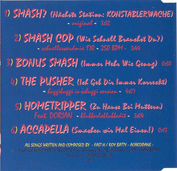 02/04/2023 - Smash featuring Fast H – Smash (Remixes)(CD, Maxi-Single)(Dance Pool – DAN 658962 2)  1992 (FLAC) R-65189-1164621934