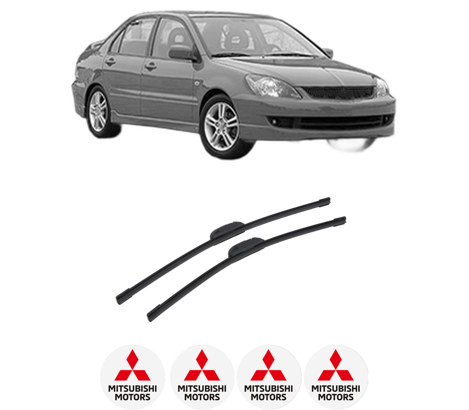 Set stergatoare auto MITSUBISHI LANCER VII (CS_A, CT_A) din 2000-2013, pentru parbriz auto, 2 bucati, Bosch Aerotwin Retrofit, din cauciuc siliconat rezistent, 4 Stickere Auto MITSUBISHI