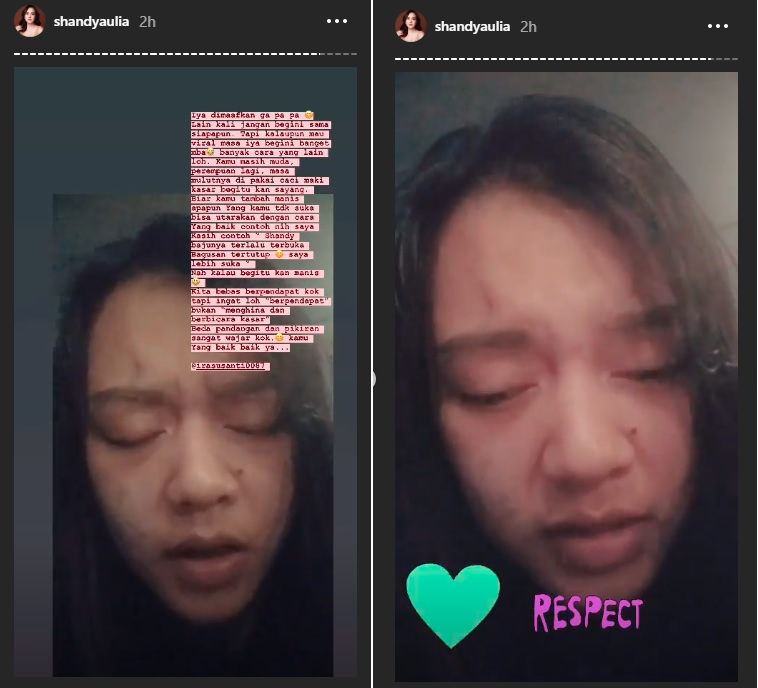 Pemilik akun instagram yang menghujat Shandy Aulia