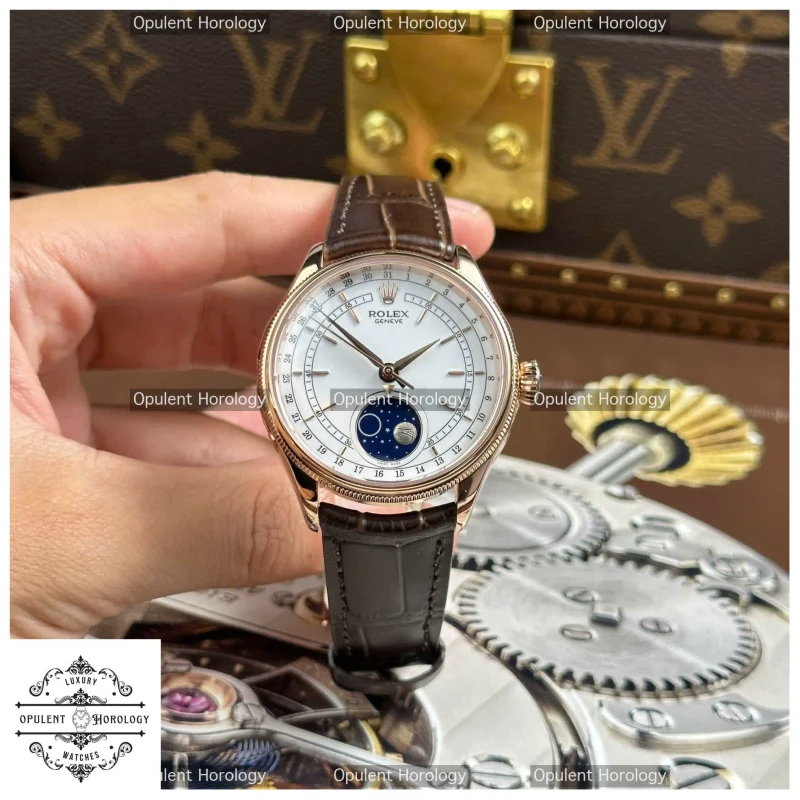 Rolex Cellini Moonphase 50535 - 39 mm Rose-Gold Dress Watch