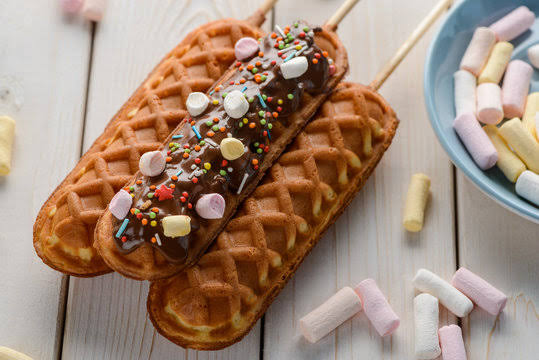 A delicious chocolate waffle