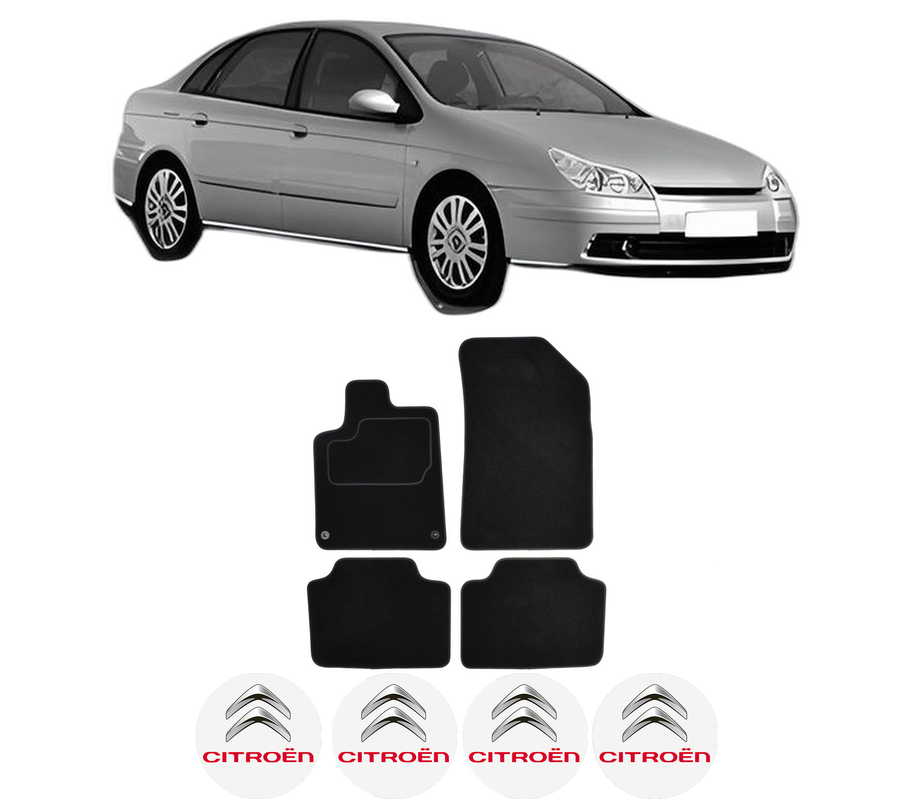 Set Covorase Presuri CITROEN C5 II (RC_) din 2004-2008, Auto, Material Textil Mocheta, 4 Stickere auto cu CITROEN